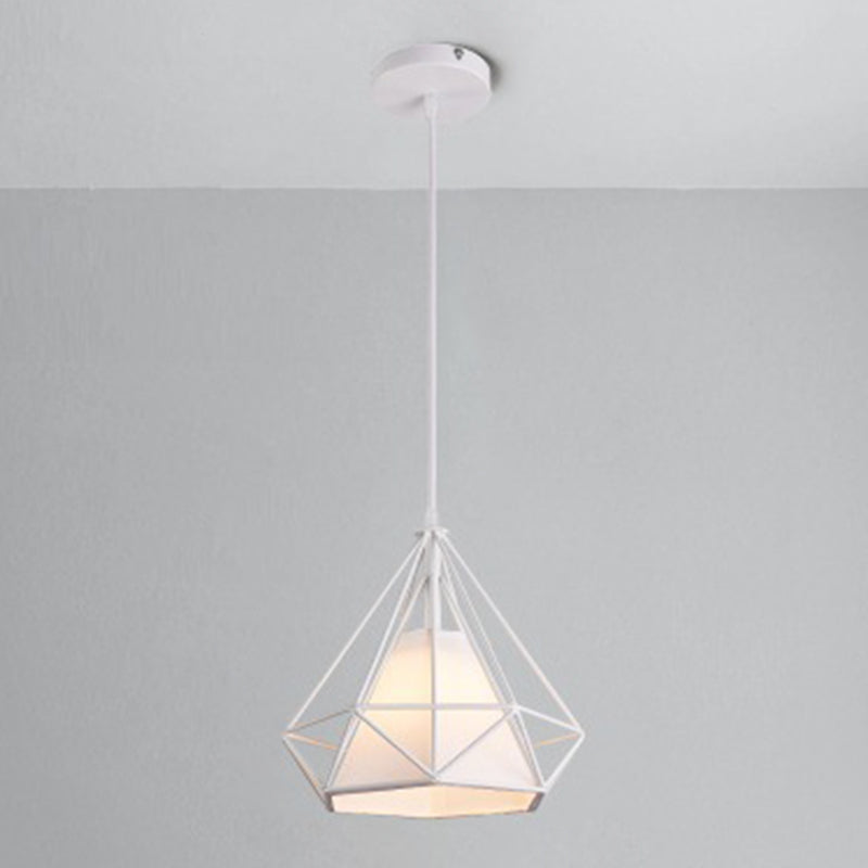 Diamond Metal Hanging Light Fixture Modern Style Down Lighting Pendant for Dinning Room