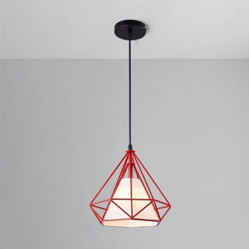 Diamond Metal Hanging Light Fixture Modern Style Down Lighting Pendant for Dinning Room