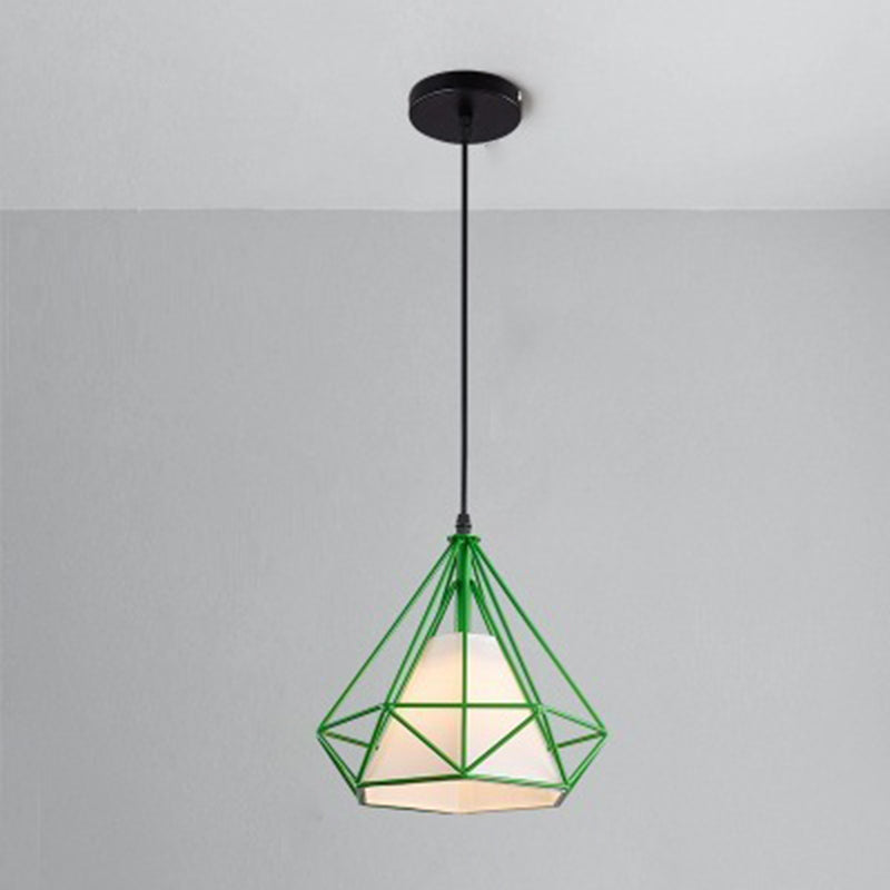 Diamond Metal Hanging Light Fixture Modern Style Down Lighting Pendant for Dinning Room