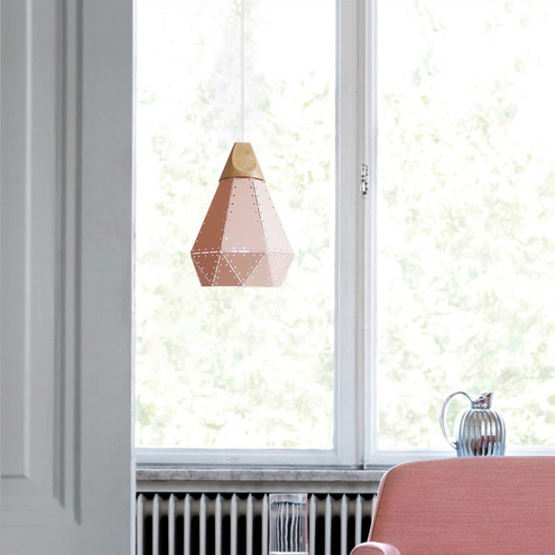 Metal Hanging Light Nordic Style Macron Color Pendant Light Geometric Hanging Light for Kitchen