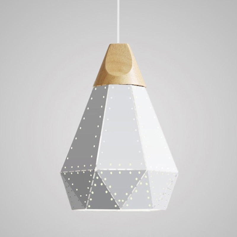 Metal Hanging Light Nordic Style Macron Color Pendant Light Geometric Hanging Light for Kitchen