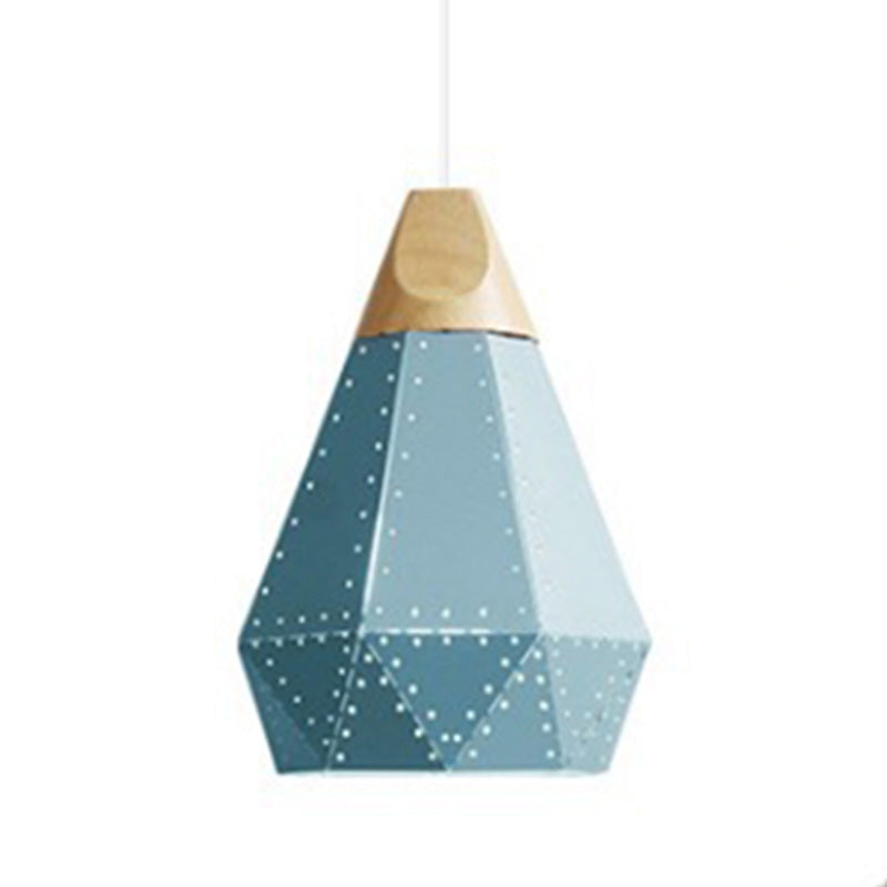 Metal Hanging Light Nordic Style Macron Color Pendant Light Geometric Hanging Light for Kitchen