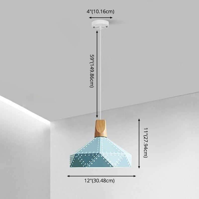 Metal Hanging Light Nordic Style Macron Color Pendant Light Geometric Hanging Light for Kitchen