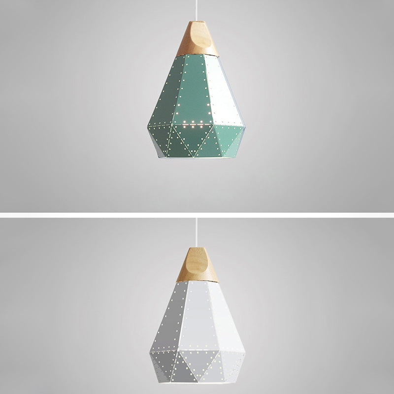 Metal Hanging Light Nordic Style Macron Color Pendant Light Geometric Hanging Light for Kitchen