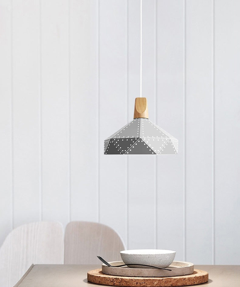 Metal Hanging Light Nordic Style Macron Color Pendant Light Geometric Hanging Light for Kitchen