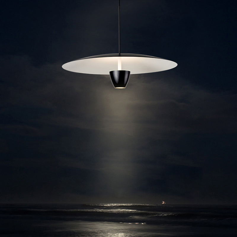 Salle à manger Neutre pendentif léger en métal noir LED de plafond simple