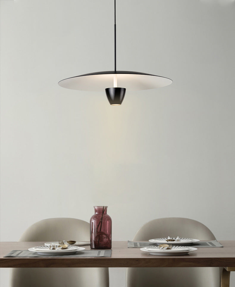 Salle à manger Neutre pendentif léger en métal noir LED de plafond simple