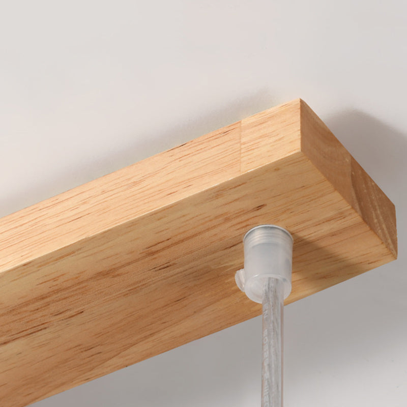 Round Light Suspension Pendant Modern Simple Wood Hanging Lights for Restaurant