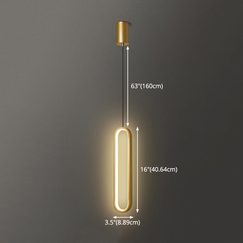 Simplicity Style Pendant Lighting Fixture Oblong LED Pendant Light Kit with Metal Shade