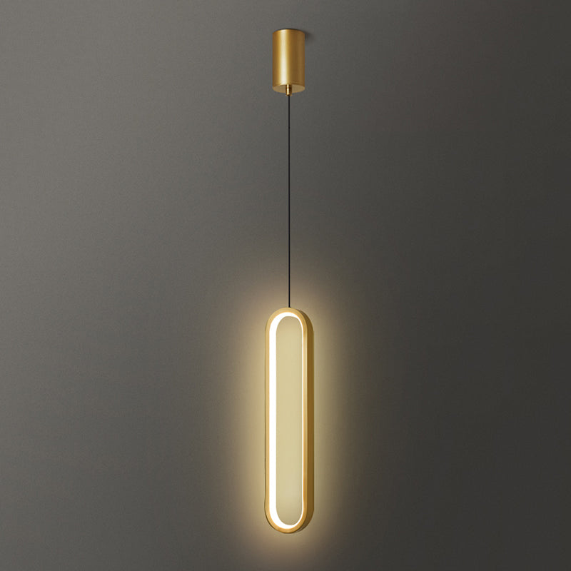 Simplicity Style Pendant Lighting Fixture Oblong LED Pendant Light Kit with Metal Shade