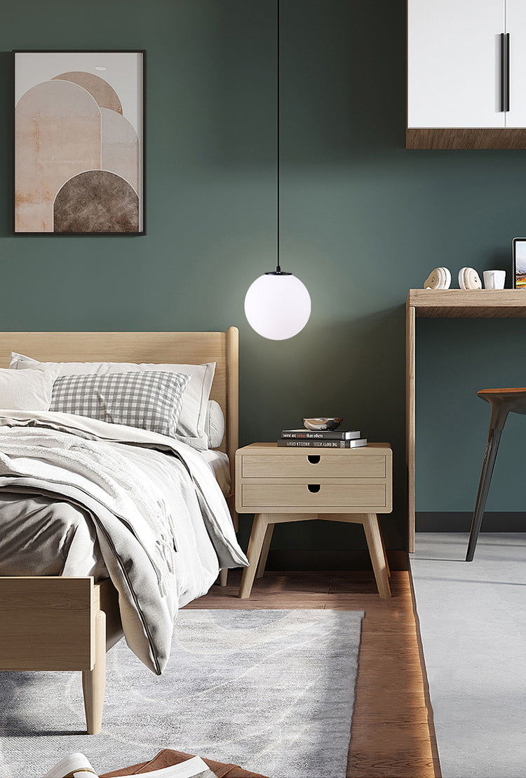 Pendule verre suspendu plafonnier style minimaliste plafond blanc pendant plafonnier