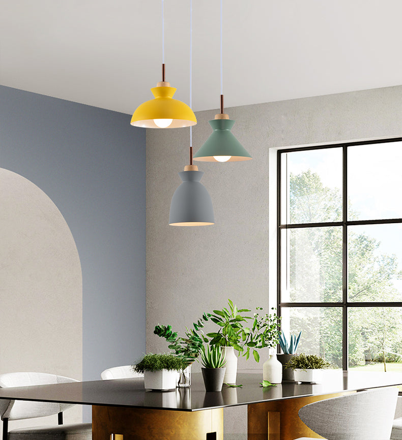 Shaded Dinning Room Ceiling Pendant Lamp Metal Nordic Style Pendant Light Fixture
