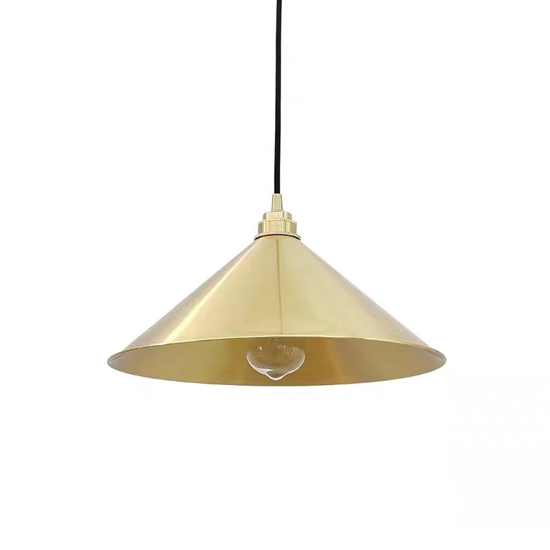 Pendre en forme de cône suspension de la lampe à manger en laiton moderne kit de lampe suspendue en or