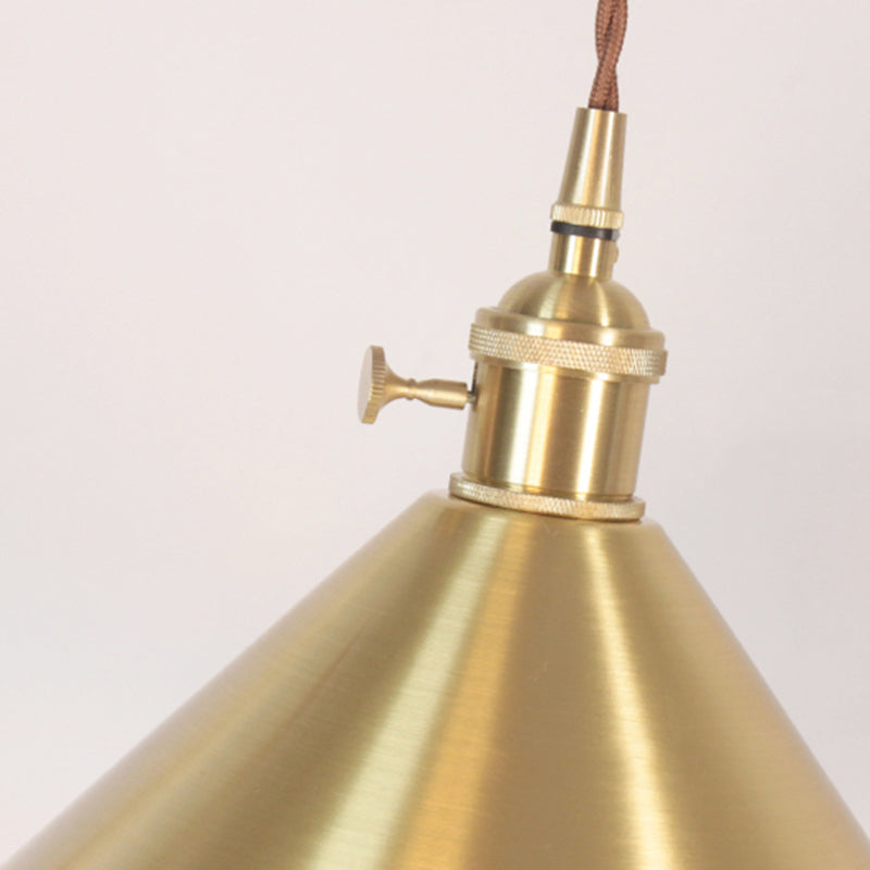 Pendre en forme de cône suspension de la lampe à manger en laiton moderne kit de lampe suspendue en or