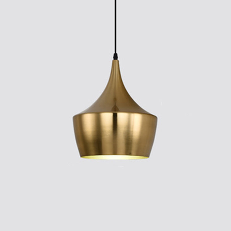 Lumière de plafond suspendu ombragée Simple Metal Gold Pendant Lightture pour salle à manger