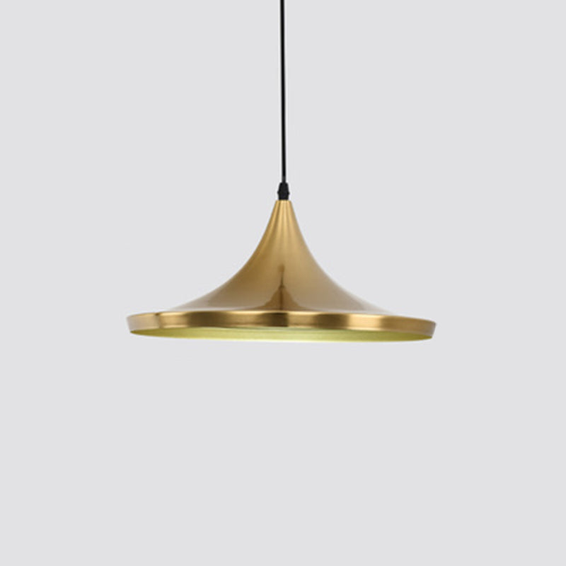 Lumière de plafond suspendu ombragée Simple Metal Gold Pendant Lightture pour salle à manger