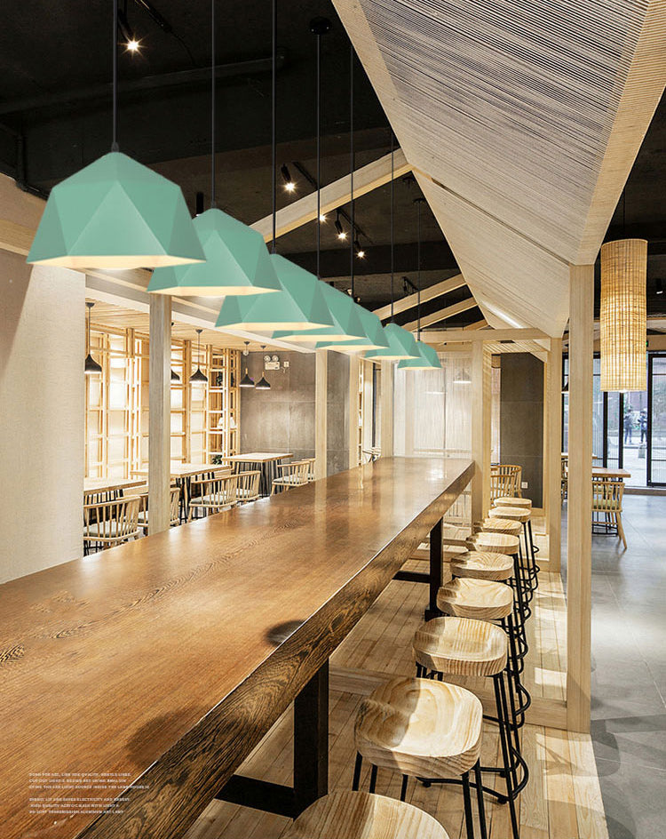 Geometric Ceiling Pendant Lamp Modern Style Metal Pendant Light Fixture for Restaurant