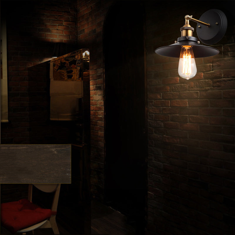 Industrial Cone Wall Sconce Lights Metallic Wall Sconce Lighting for Living Room