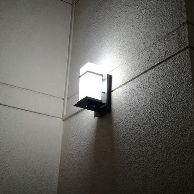 Industrial Style Cylinder Wall Sconce Lights White Glass Wall Sconce Lighting for Corridor