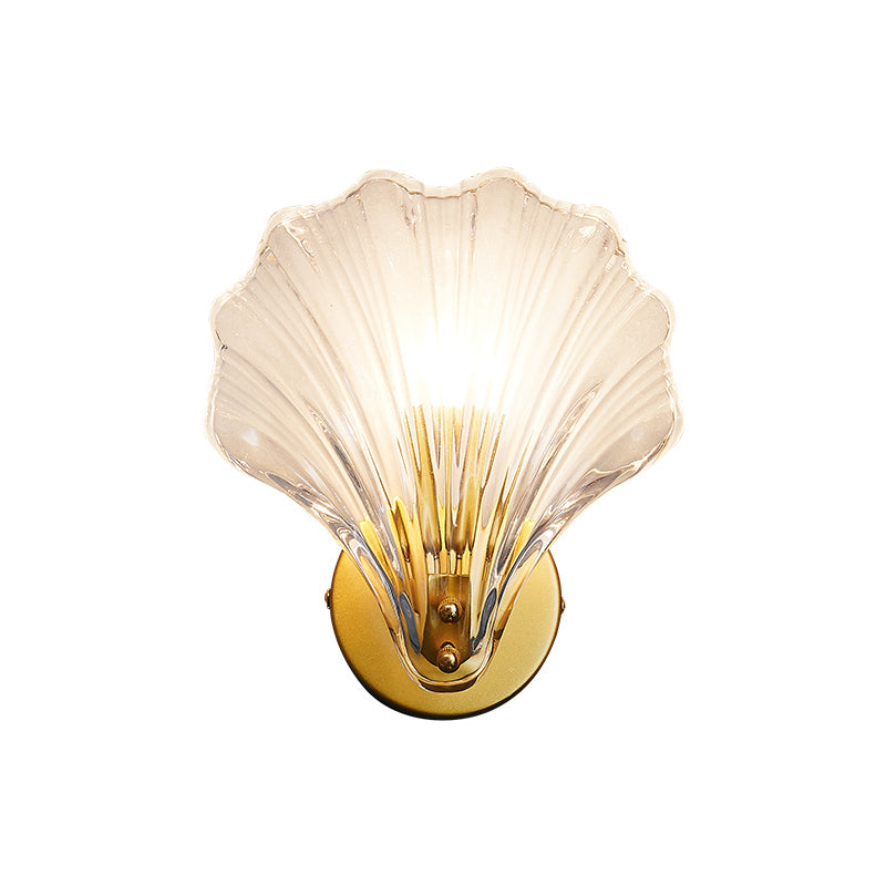 Shell Wall Mounted Light Fixture Contemporary Simplicity Glass Wall Lights for Corridor