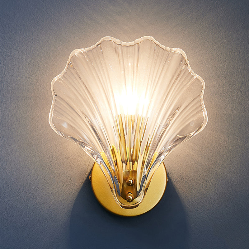 Shell Wall Mounted Light Fixture Contemporary Simplicity Glass Wall Lights for Corridor
