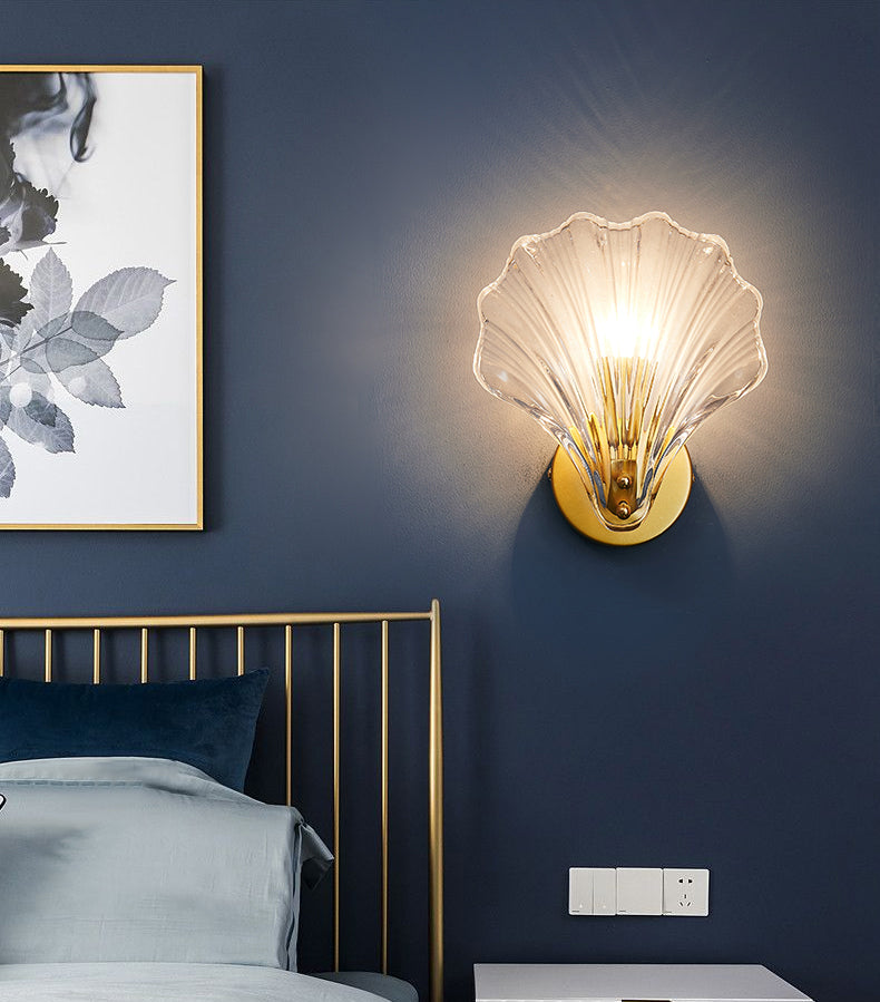 Shell Wall Mounted Light Fixture Contemporary Simplicity Glass Wall Lights for Corridor