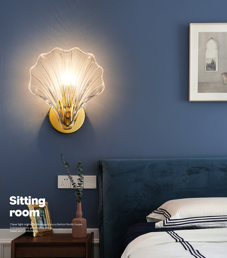 Shell Wall Mounted Light Fixture Contemporary Simplicity Glass Wall Lights for Corridor