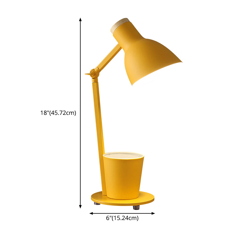 Macaron Simplicity Cone Table Lamp Metallic Nightstand Lamp for Bedroom