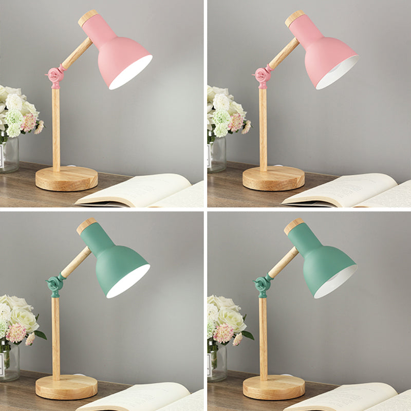 Macaron Simplicity Bowl Tischlampe Metallische Nachttischlampe für Schlafzimmer