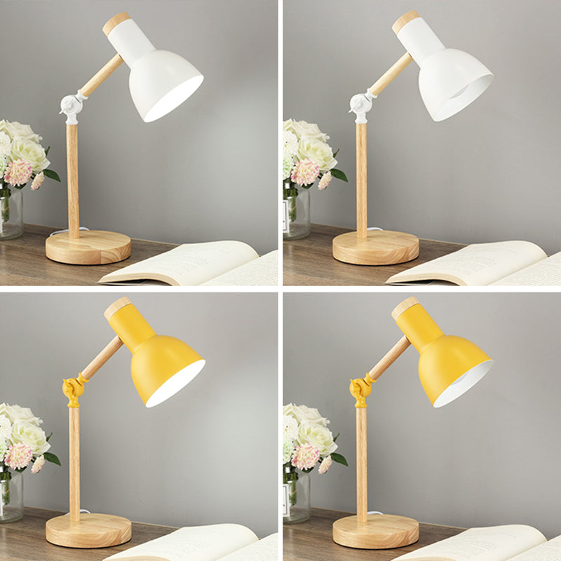 Macaron Simplicity Bowl Tischlampe Metallische Nachttischlampe für Schlafzimmer