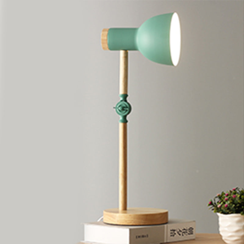 Macaron Simplicity Bowl Tischlampe Metallische Nachttischlampe für Schlafzimmer