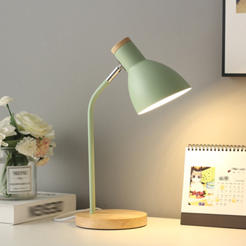 Macaron Simplicity Cone Table Lamp Metallic Nightstand Lamp for Bedroom