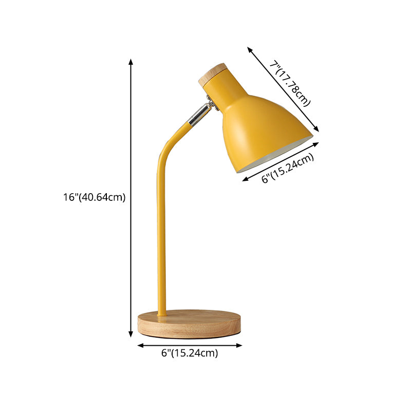 Macaron Simplicity Cone Table Lamp Metallic Nightstand Lamp for Bedroom