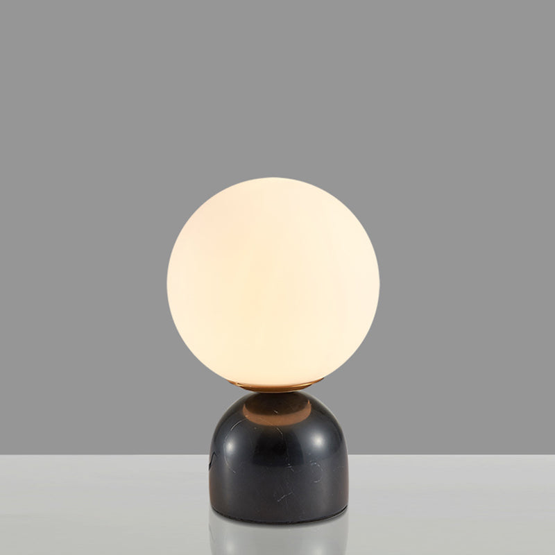 Ultra-modern Simplicity Globe Table Lamp White Glass Nightstand Lamp for Bedroom