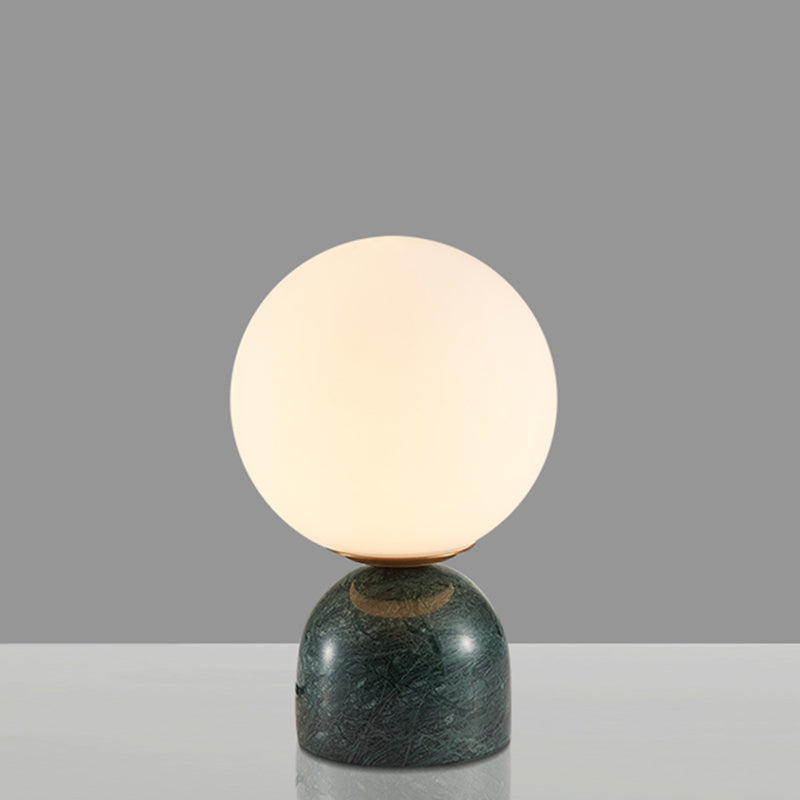 Ultra-modern Simplicity Globe Table Lamp White Glass Nightstand Lamp for Bedroom