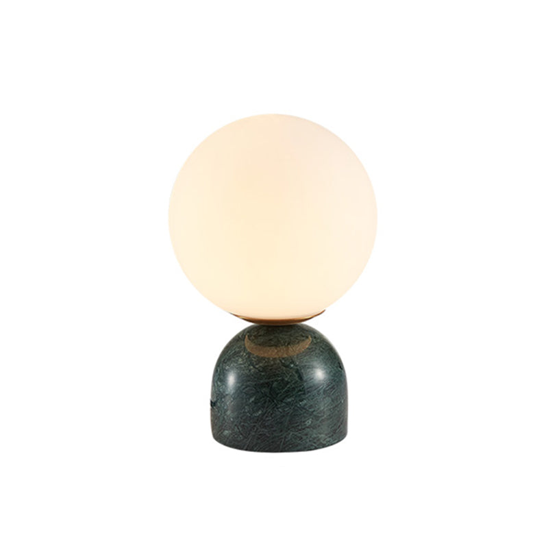 Ultra-modern Simplicity Globe Table Lamp White Glass Nightstand Lamp for Bedroom