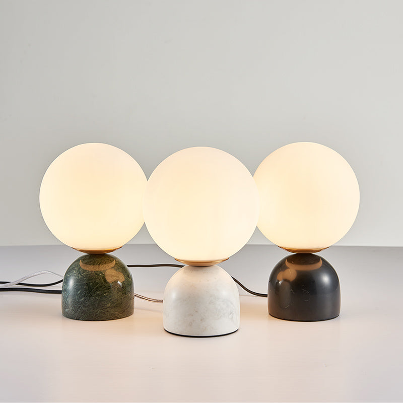 Ultra-modern Simplicity Globe Table Lamp White Glass Nightstand Lamp for Bedroom