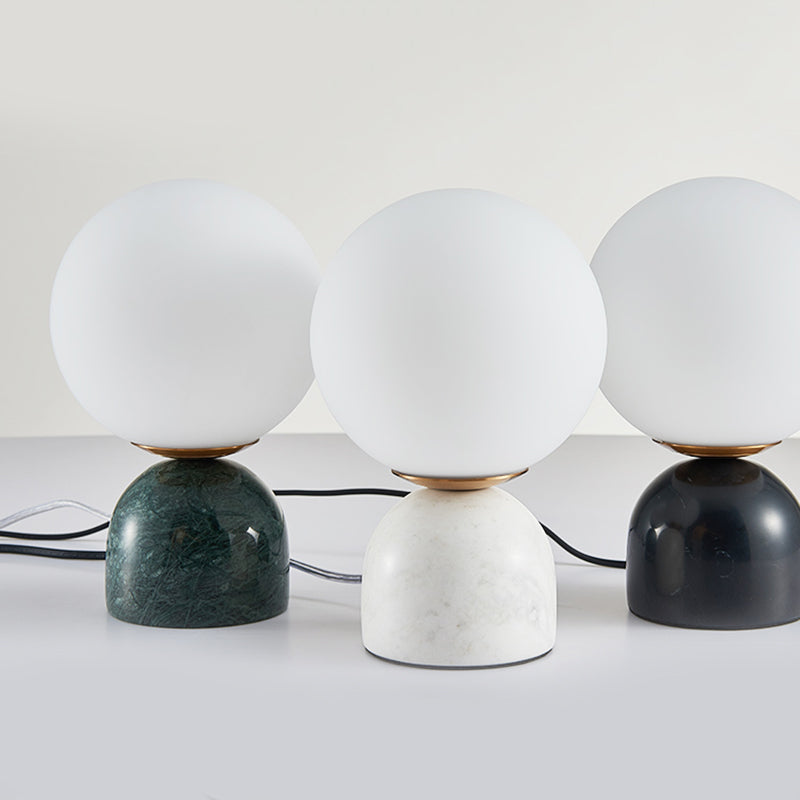 Ultra-modern Simplicity Globe Table Lamp White Glass Nightstand Lamp for Bedroom