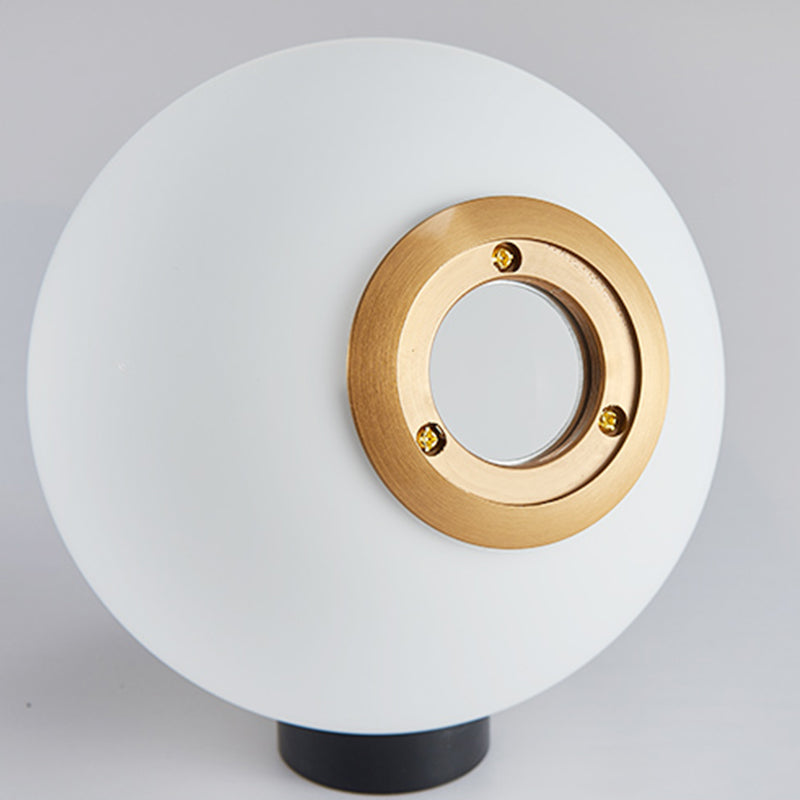 Ultra-modern Simplicity Globe Table Lamp White Glass Nightstand Lamp for Bedroom