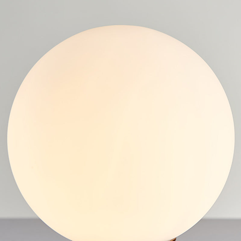 Ultra-modern Simplicity Globe Table Lamp White Glass Nightstand Lamp for Bedroom
