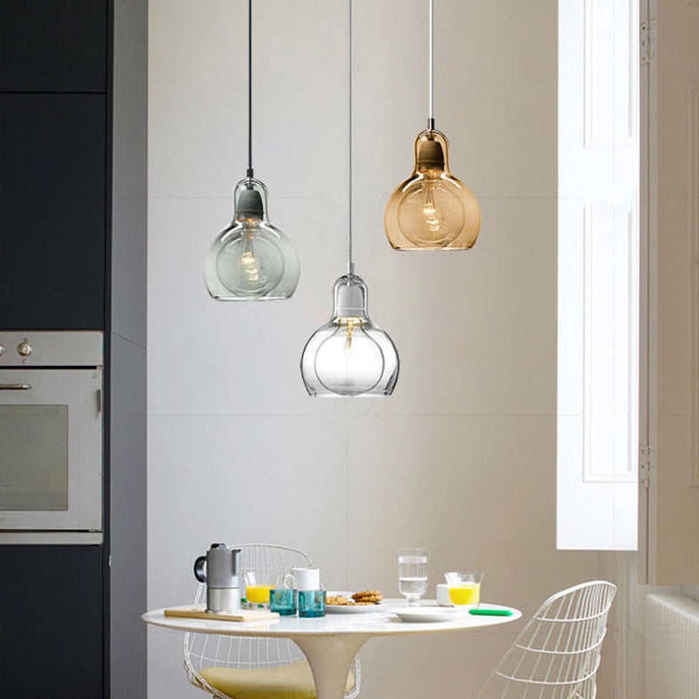 Nordic Style Bulb Pendant Lighting Fixture Glass Dinning Room Ceiling Pendant Light