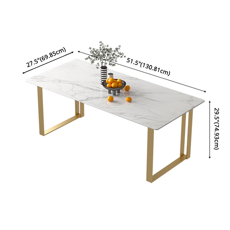 Juego de mesa de comedor de piedra sinterizada escandinava Juego de comedor rectángulo blanco para uso en el hogar