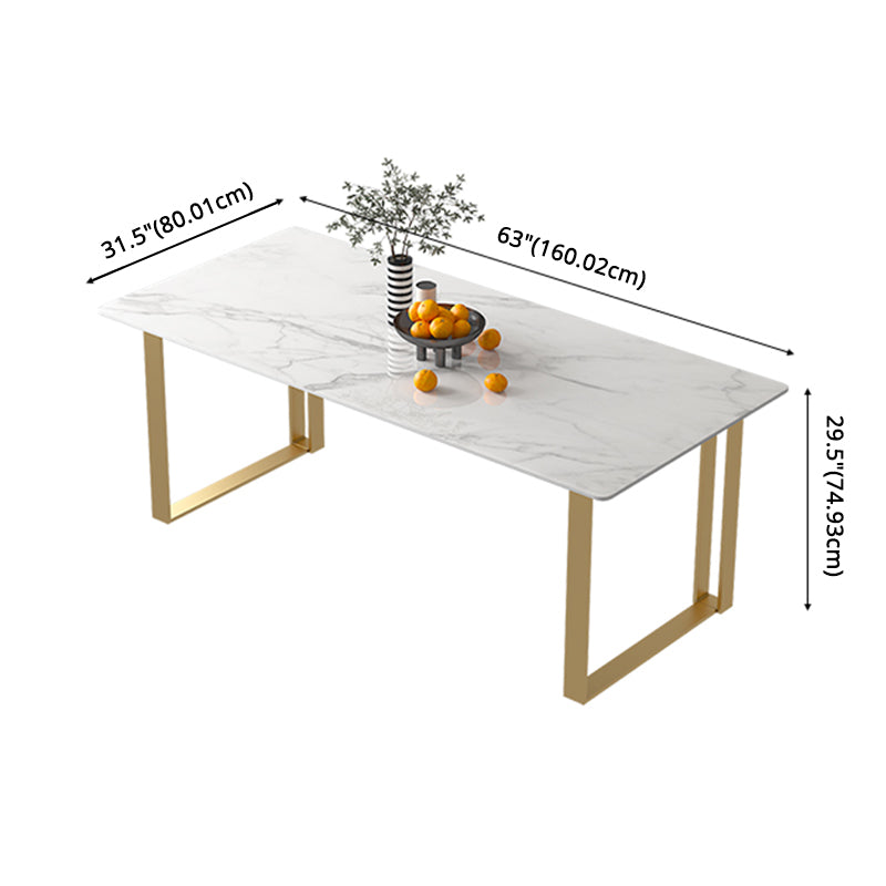 Juego de mesa de comedor de piedra sinterizada escandinava Juego de comedor rectángulo blanco para uso en el hogar