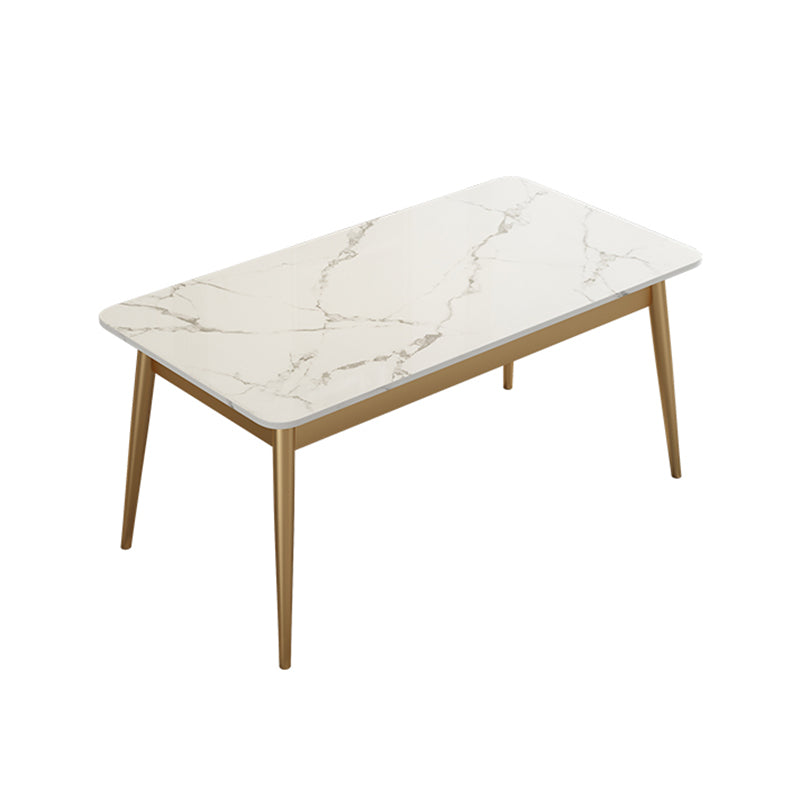 Glam Sintered Stone Dining Room Set Standard Height with Black Legs Dining Furniture for Home Use