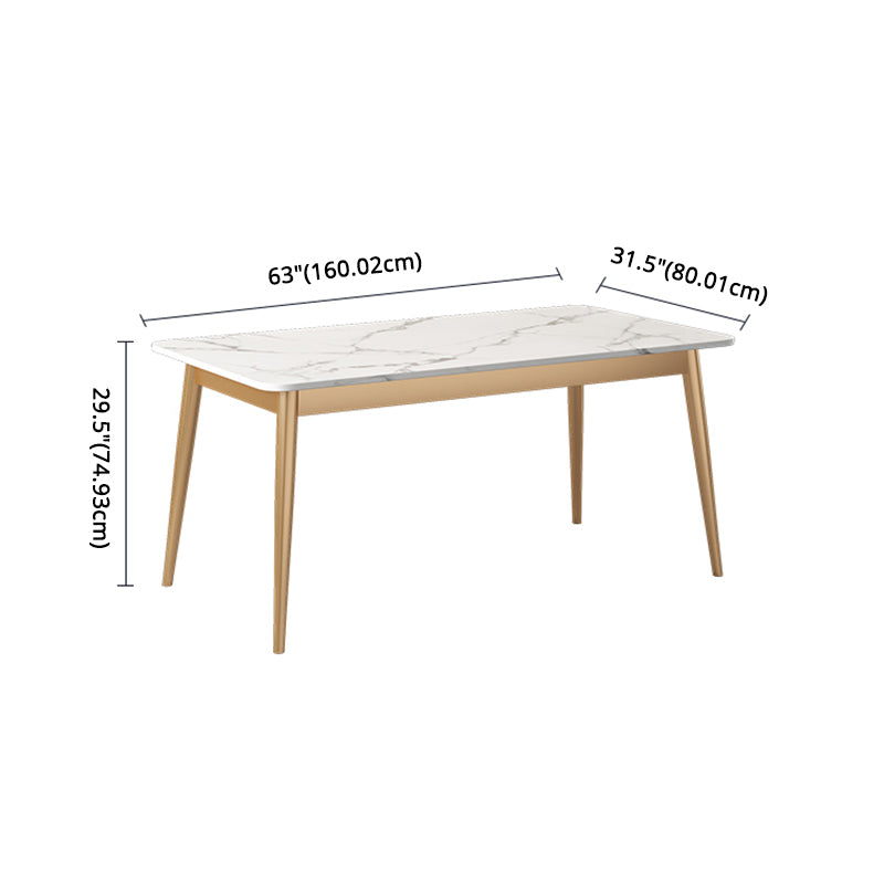 Glam Sintered Stone Dining Room Set Standard Height with Black Legs Dining Furniture for Home Use