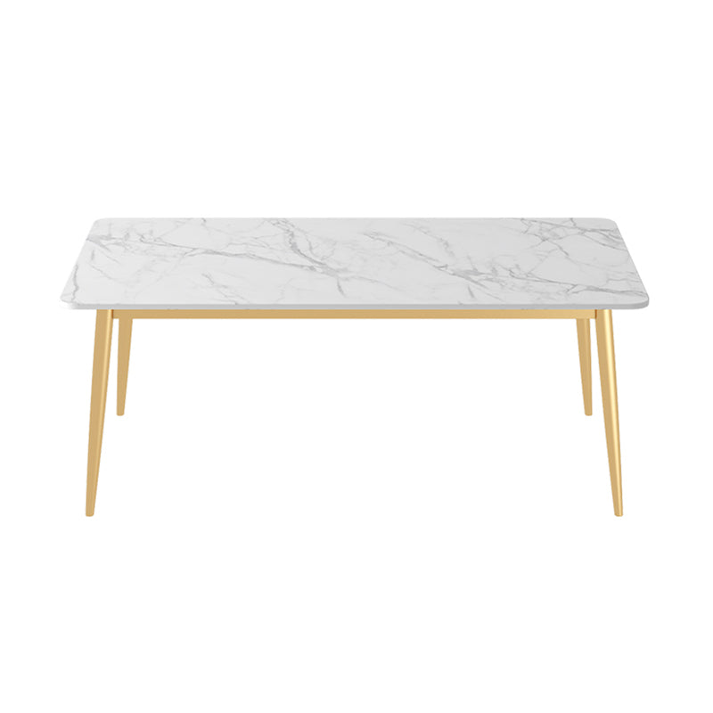 Juego de mesa de comedor de piedra sinterizada escandinava Rectángulo blanco Uso del hogar Set de comedor