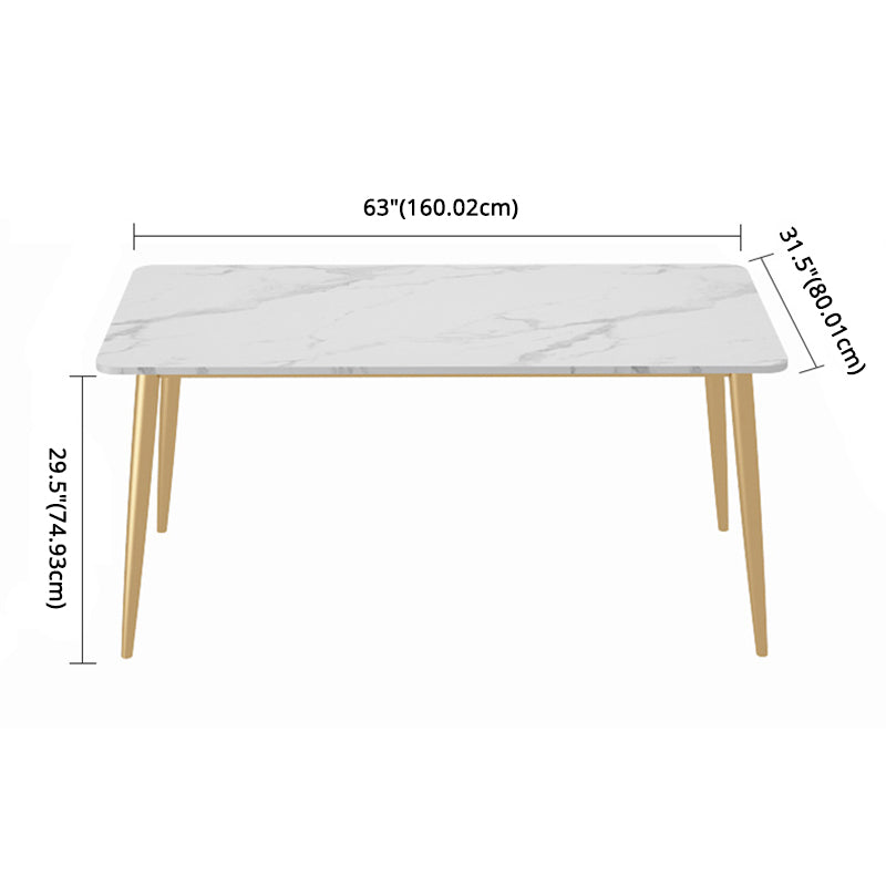 Juego de mesa de comedor de piedra sinterizada escandinava Rectángulo blanco Uso del hogar Set de comedor