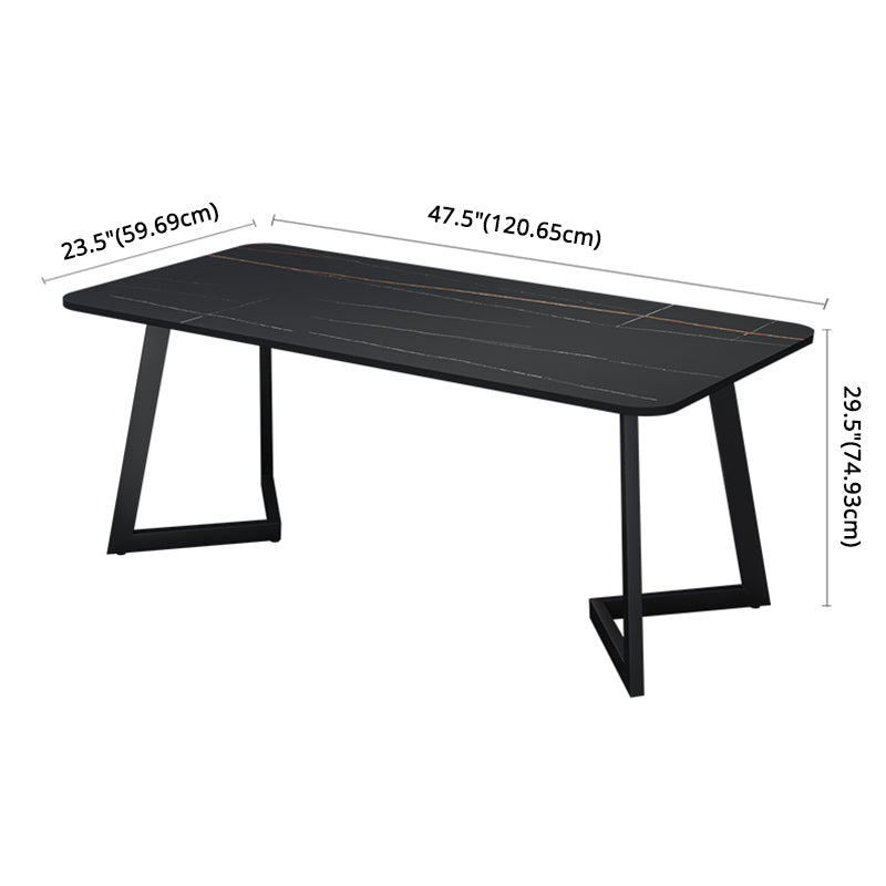 Minimalistische Sinterstein -Esszimmer mit schwarzem Grund für formale Essdarsteller