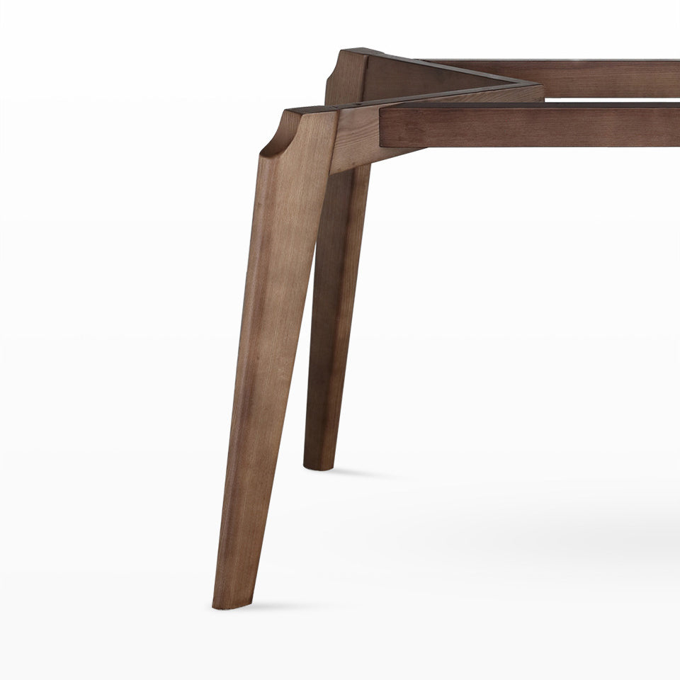 Modern Style Sintered Stone Dining Table with Grey Table and 4 Solid Wood Legs Base for Home Use