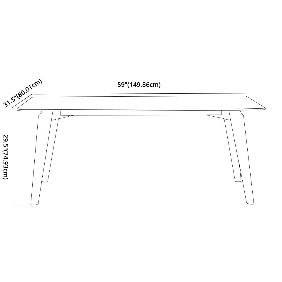 Modern Style Sintered Stone Dining Table with Grey Table and 4 Solid Wood Legs Base for Home Use